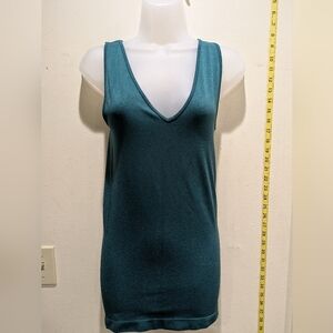 Elegant Teal V-Neck Tank Top Size Medium
